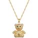 3D 【 】 Bear Light Luxury Charm Gorgeous Full Diamond Necklace Women's Versatile Clavicle Titanium Steel Chain 【 】_ipsvogv.com