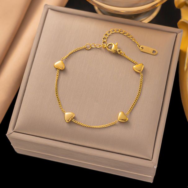 Sweet Temperament, Small Titanium Steel Necklace, Versatile For Women, Light Luxury, Peach Heart, Collarbone Chain,_ipsvogv.com