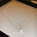 Genuine Gold Electroplated Pearl Double-layer Necklace With Creative Love, Sweet Collarbone Chain, Niche Instagram Style_ipsvogv.com
