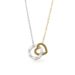 Women's Jewelry Diamond Studded Heart Shaped Stainless Steel Two Color Stitching Chinese Valentine's Day Gift Ins Simple Double Ring Clavicle Necklace_ipsvogv.com