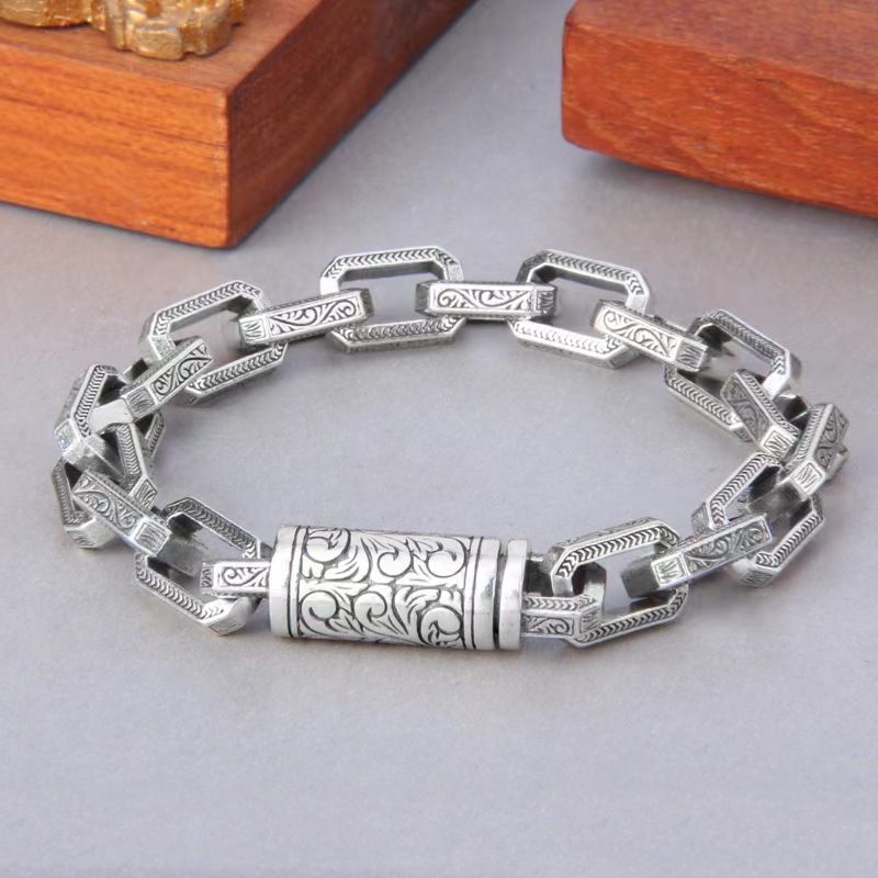 Papas Personality Unisex Rattan Grass Pattern Simple Korean Style Hip-Hop Niche Bold Bracelet_ipsvogv.com