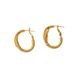 French titanium steel Fried Dough Twists wire earrings female fashion niche simple gold-plated ring earrings earrings_ipsvogv.com
