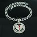 Hip Hop Style Men's Alloy Full Diamond Personalized Trend Rotating Heart Breaking Pendant Niche Rap Necklace For Men_ipsvogv.com
