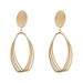 Women's earrings needle earrings for women European and American high-end long geometric oval earrings matte frosted fashionable ear jewelry trend_ipsvogv.com