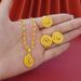 Hollow Out Design Gold-plated Necklace Pendant Earring Ring Three Piece Jewelry Set_ipsvogv.com