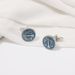 New Exquisite Round Blue Dropping Oil Scale for Men's French Shirts Business Cufflinks in Stock_ipsvogv.com