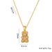 Necklace female Net Red Bear zircon light luxury sweet cool style niche light luxury new design pendant temperament titanium steel necklace_ipsvogv.com