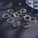 Eye 8 Full Diamond Cross 12 Combination Set Joint Ring_ipsvogv.com
