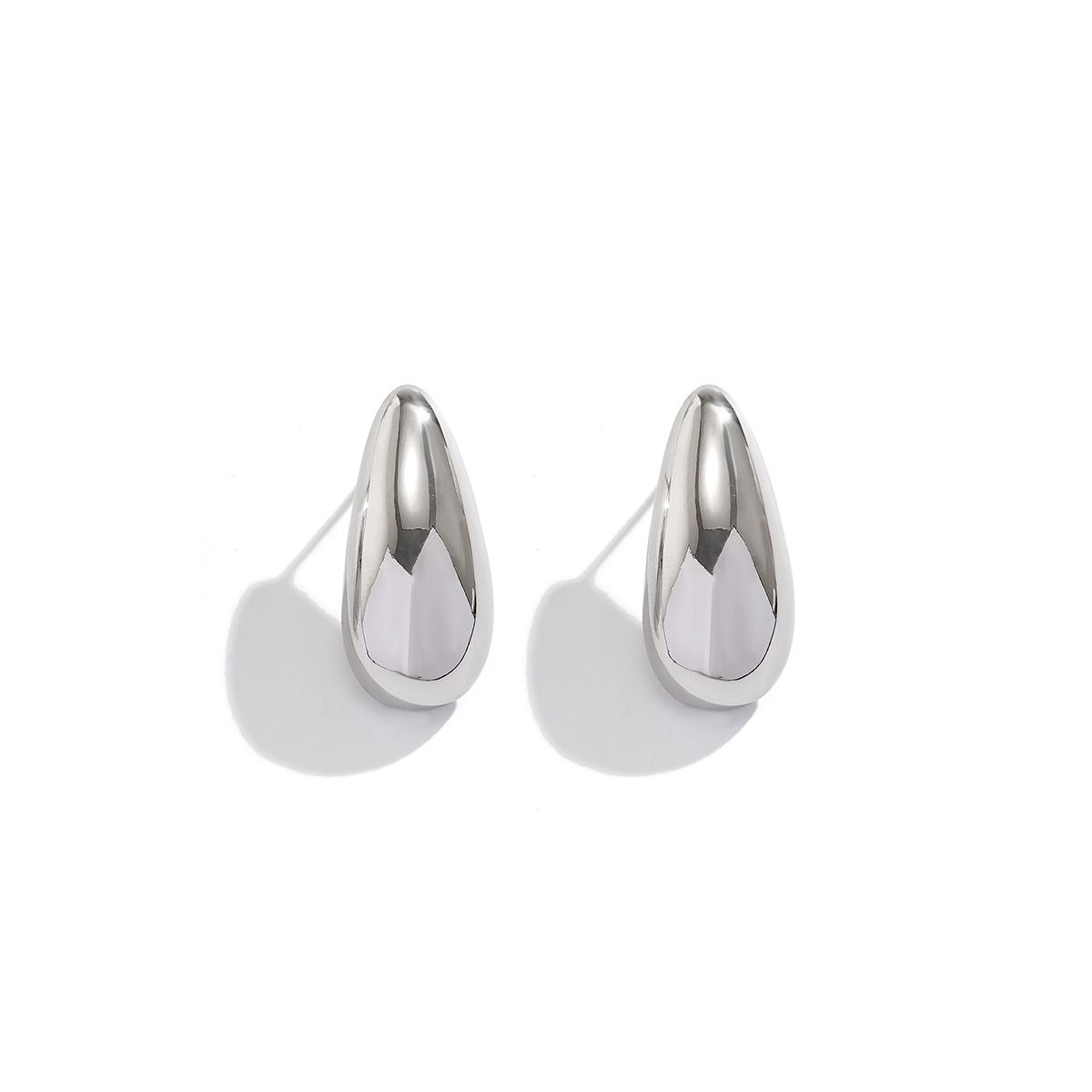Gold-Plated Copper Minimalist Niche Versatile Design Water Drop S Silver Needle Winter Essential Stud Earrings_ipsvogv.com