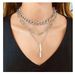 Exaggerated Silver Cuban Chain Alloy Pendant Multi Layer Necklace Hip Hop Dark Style Necklace_ipsvogv.com