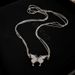 Diamond Inlaid Butterfly Magnetic Suction Layered Necklace, Niche And Cool Style Design Pendant, Collarbone Chain,_ipsvogv.com