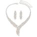 Ice Flower Diamond Necklace & Earrings Set - Hollow Design For Women, Luxury Wedding & Party Jewelry_ipsvogv.com