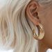 Unisex Striped Hoop Earrings Gold Hoop Earrings Simple Earrings Female_ipsvogv.com