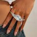 Design Sense, Three-dimensional Metal Leaf Opening Exaggerated Personality, Joint Ring, Hand Decoration For Women_ipsvogv.com