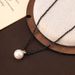 Light luxury style, fashionable and simple, Xiaomi black pointed crystal bead necklace, pearl jewelry, women's high-end_ipsvogv.com