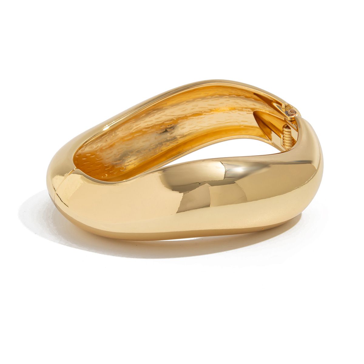 Ins Wind Irregular Metal Smooth Design Water Ripple Spring Bracelet_ipsvogv.com