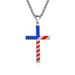 Stars and Stripes Titanium Steel Cross Necklace Gender free Men and Women Wear Trendy Pendant_ipsvogv.com