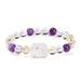 Jingde Jewelry 7A Natural White Splicing Purple Yellow Round Bead Women's Crystal Flower Label Accessory Bracelet_ipsvogv.com
