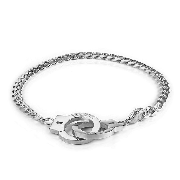 Men's Jewelry Retro PUT DOWN Engraved Faith Letters Handcuffs Necklace Couple Sweater Chain_ipsvogv.com