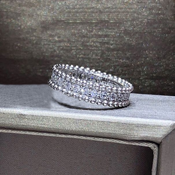 Cao Shiman Diamond Geometric Ring, Women's Shining Temperament, French Versatile Accessor, Fashionable Daily_ipsvogv.com