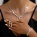 Women’s Jewelry Set Fashion Jewelry Set Necklace Earrings Bracelet Three Piece Rose Gold_ipsvogv.com
