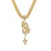 Hip Hop Set with Diamond Prayer Hand Cross Personalized Trendy Men's Necklace Accessories_ipsvogv.com
