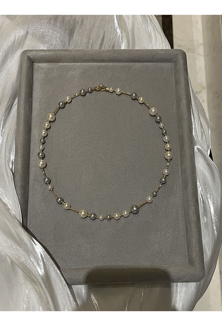 Ni Ni's Same Candy Age Reducing Mixed Color Bead Pearl Necklace With Unique Design And High Grade Light Luxury Neckchain_ipsvogv.com