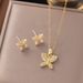 Copper Plated Zircon Set Heart-shaped With Female Hollow Water Droplets&imitation Pearls&heart Connected O-shaped_ipsvogv.com