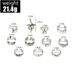 New Combination Ring Personalized Snake Shaped Star Flower Hollowed Out Opening 11 Piece Set_ipsvogv.com