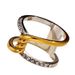 Women’s Jewelry Set Fashion Simple Retro Stainless Steel Ring Double Layer Fishbone Pattern Inlaid Zircon Gold And Silver Two Color Closed Ring_ipsvogv.com
