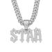 Domineering splicing diamond inlaid letter pendant necklace for men's trendy and cool hip-hop street dance accessories_ipsvogv.com