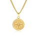Stainless Steel Compass Pendant Necklace Punk Style Non Fading Coin Compass Men's Hip Hop Necklace_ipsvogv.com