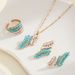 Fashion commuting necklace earring set, niche wheat ear resin design, index finger ring, versatile head accessory_ipsvogv.com