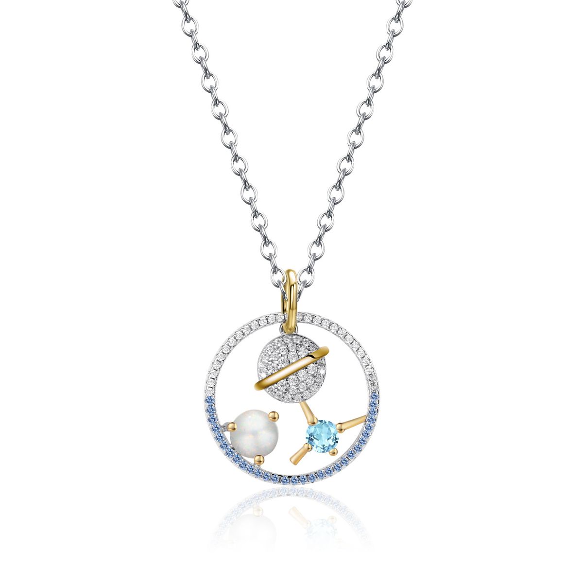 Natural Moonstone Topaz Necklace Clavicle Chain Sterling Silver Temperament New Original Design Niche Pendant Female_ipsvogv.com