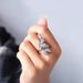 Cao Shi Leaves Decorated Zircon Fashion Female Index Finger Exaggerated Ring, Trendy Flower Ring_ipsvogv.com