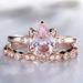 Rose Gold Inlaid Water Drop Powder Zircon Ring For Women's Wedding And Engagement Flower Accessories_ipsvogv.com