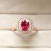 Sanjie Rose Gold Jewelry Inlaid With Natural Pigeon Blood Red Zircon Ring, Classic Square Women's Ring_ipsvogv.com