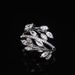Cao Shi Entwined Leaves Ring, Female Creative Personality, Flower Leaves, Vine, Octagonal Flower, Zircon Ring_ipsvogv.com