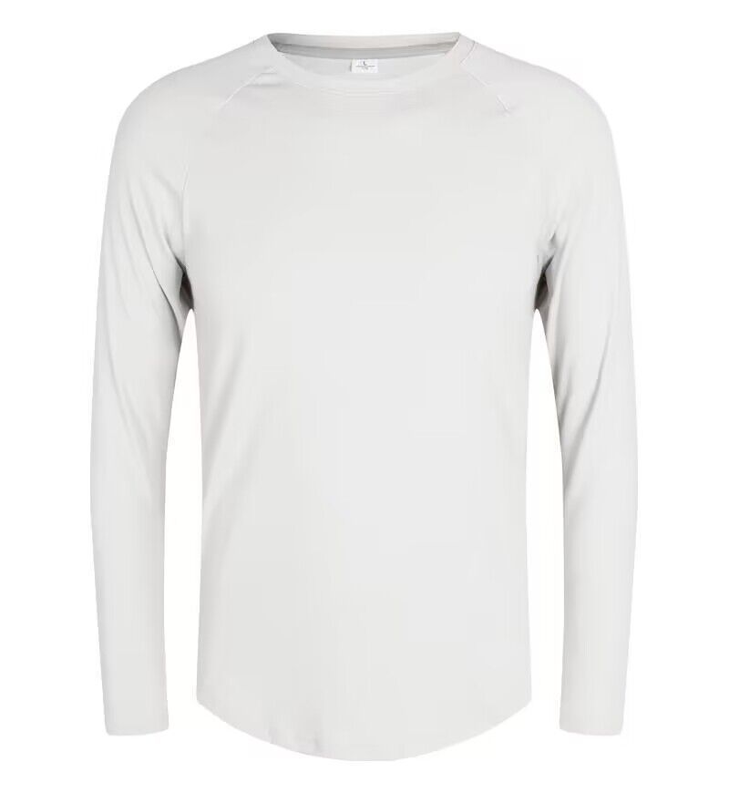 Men's Clothing Long-Sleeved Sports T-Shirt Cotton Training Suit Casual Thin Top Running Fitness Bottom_ipsvogv.com