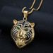 New Hot-Selling Hip-Hop Jewelry Stainless Steel Gold-Plated Full Diamond Red And Green Eye Tiger Head Pendant Necklace_ipsvogv.com