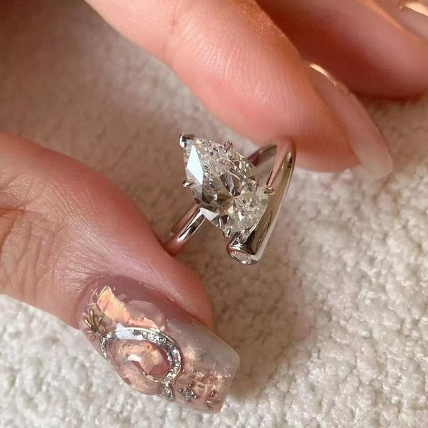 water Spring Zircon Large Droplet Irregular And Summer Personalized Fashion, Index Finger Ring, Light Luxury, High-end Fashion, Ring, Luxury,_ipsvogv.com