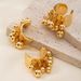 Metal Geometric Tassel Beaded Earrings Design Sense Exaggerated Fashion Ins Style Open Ring Gold_ipsvogv.com