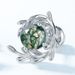 Green moss stone jewelry set S925 silver earrings women's water grass agate earrings fashionable_ipsvogv.com