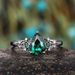 Sanjie Creative Set Flower Green Zircon Stacked With Personalized Light Luxury High End Women's Ring_ipsvogv.com