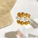 Exaggerated High-end Style Multi-layer Bead Stainless Steel With Feminine Temperament And Pearl Inlaid Ring For Women_ipsvogv.com