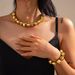 Exaggerated Irregular CCB With Personalized Geometric Smooth Round Bead Collarbone Necklace_ipsvogv.com