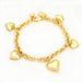 Ladies' Gold Plated Copper Bracelet - Heart Shaped Arabic Style Charm Bracelet, Made Of Brass Material For Daily Wear_ipsvogv.com