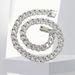 Unisex Oversized Oval Cuban Chain Accessories Alloy Full Diamond Personality Wave European And American Trend Men And Women Jewelry Hip Hop Necklace_ipsvogv.com