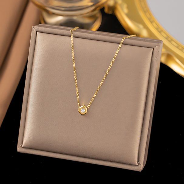 Fish Seven Clever Geometric Single Necklace With Non Fading Titanium Steel Cut Surface White Diamond Clavicle Chain Gift_ipsvogv.com