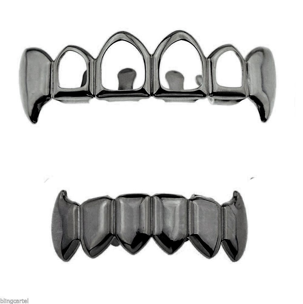 Hot Sale HIPHOP Halloween Vampire Hollow Fangs Gold Teeth Set Gold Grillz_ipsvogv.com